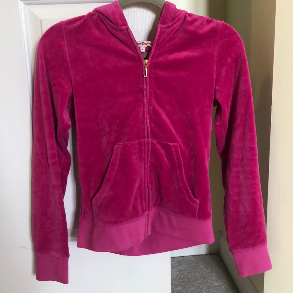 Dark Pink Juicy Couture Track Suit Zip-up Hoodie.